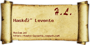 Haskó Levente névjegykártya